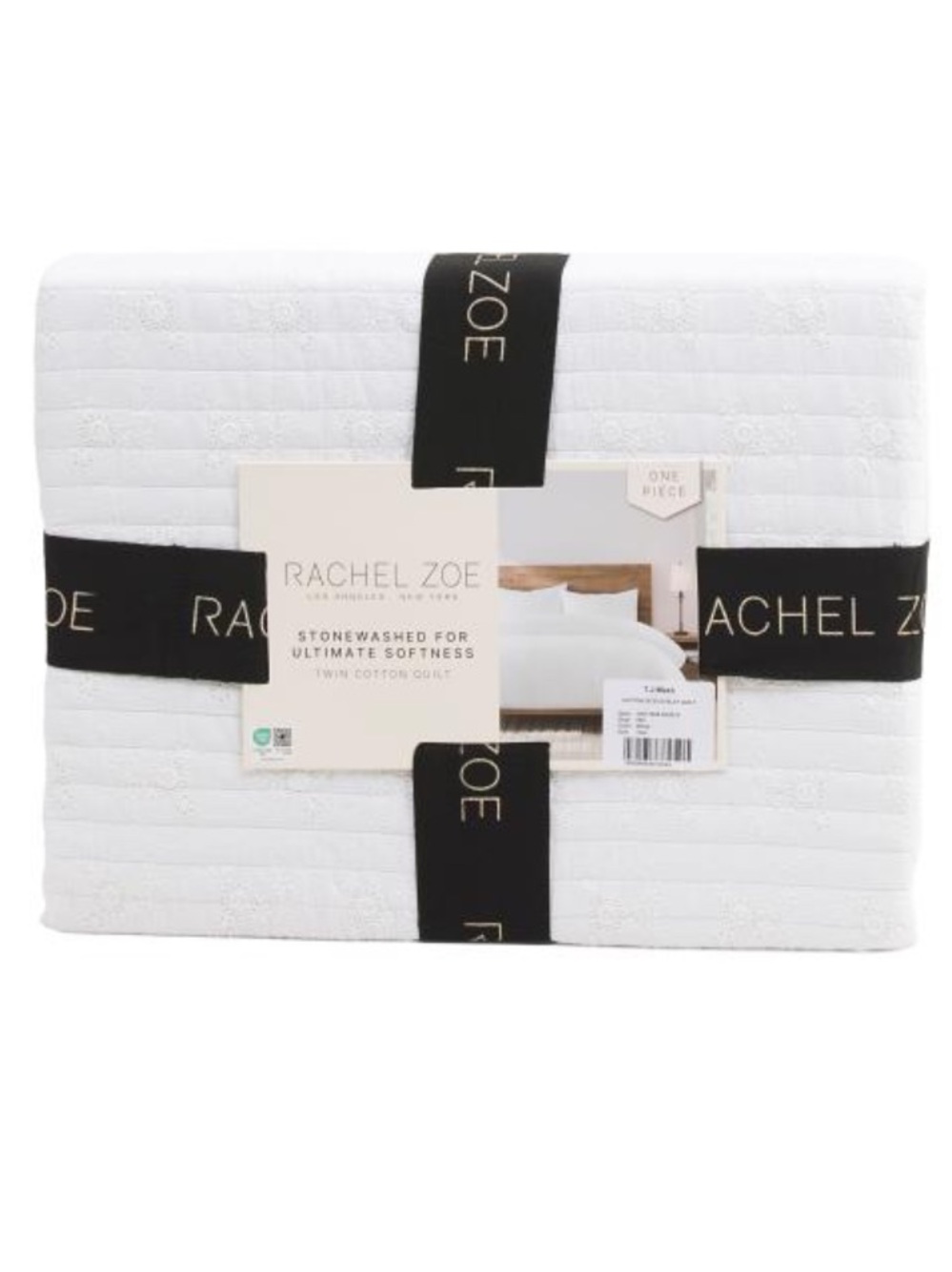 RACHEL ZOE cotton eyelet quilt